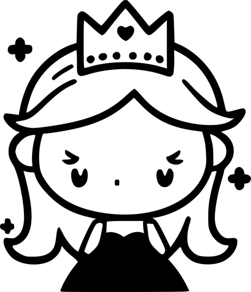 princesa - minimalista y plano logo - vector ilustración