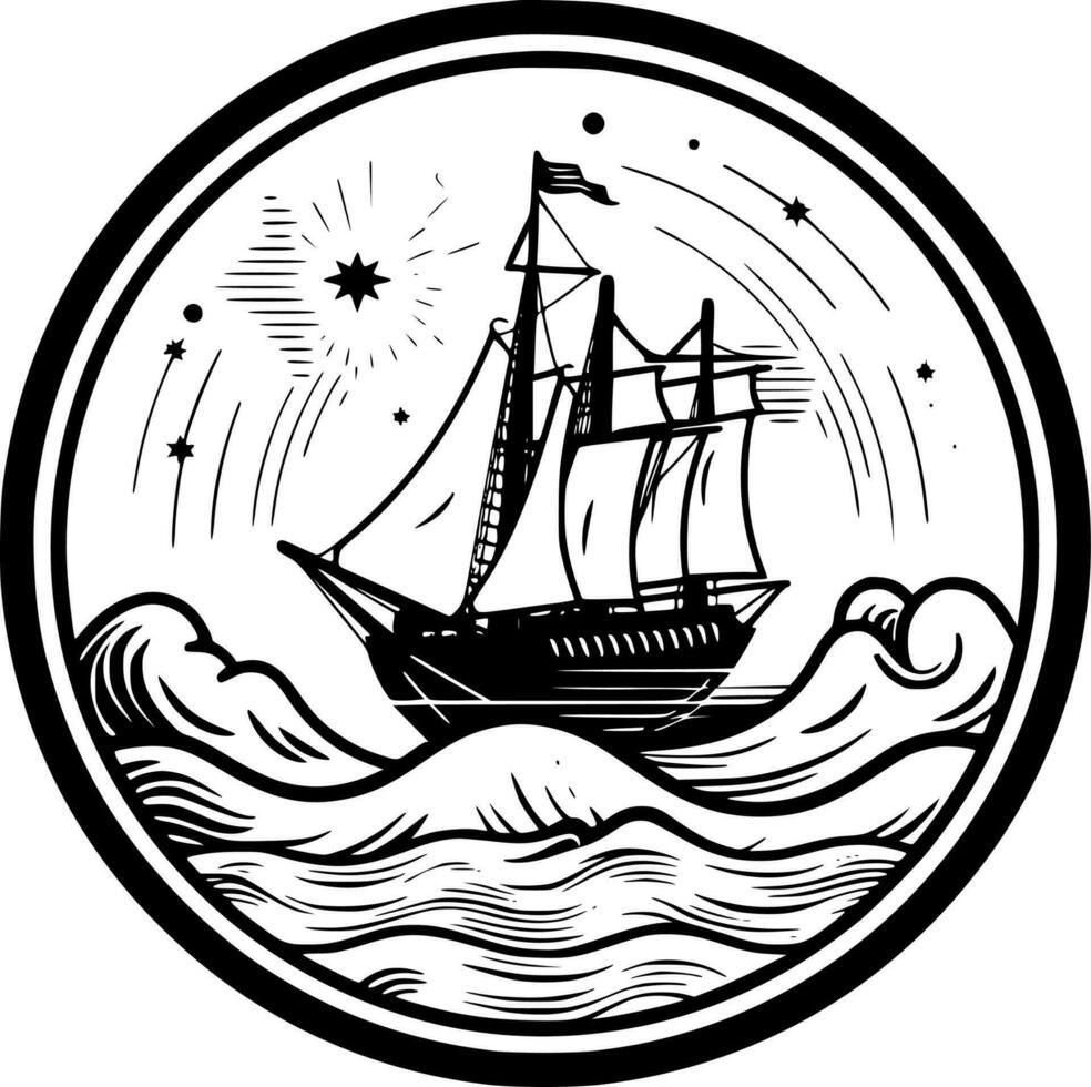 Nautical - High Quality Vector Logo - Vector illustration ideal for T-shirt graphic
