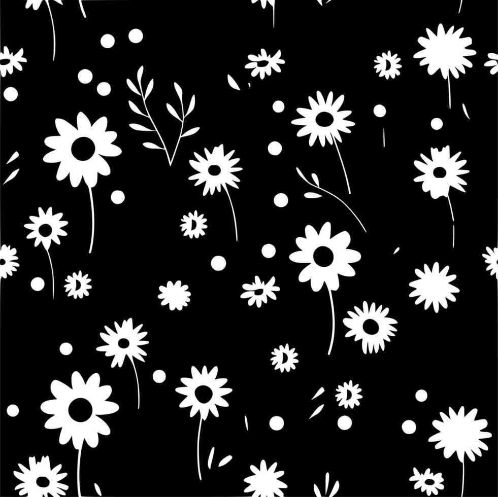 Seamless Pattern - Black and White Isolated Icon - Vector illustration