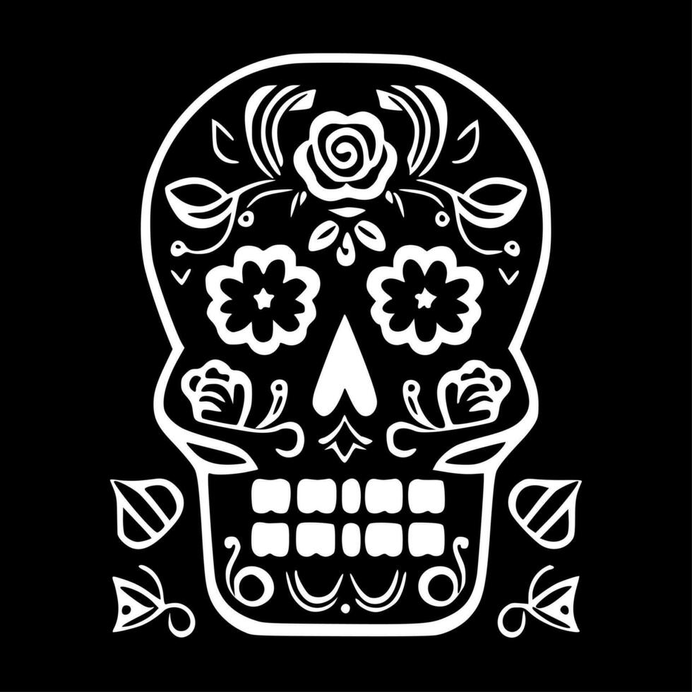 Sugar Skull, Minimalist and Simple Silhouette - Vector illustration