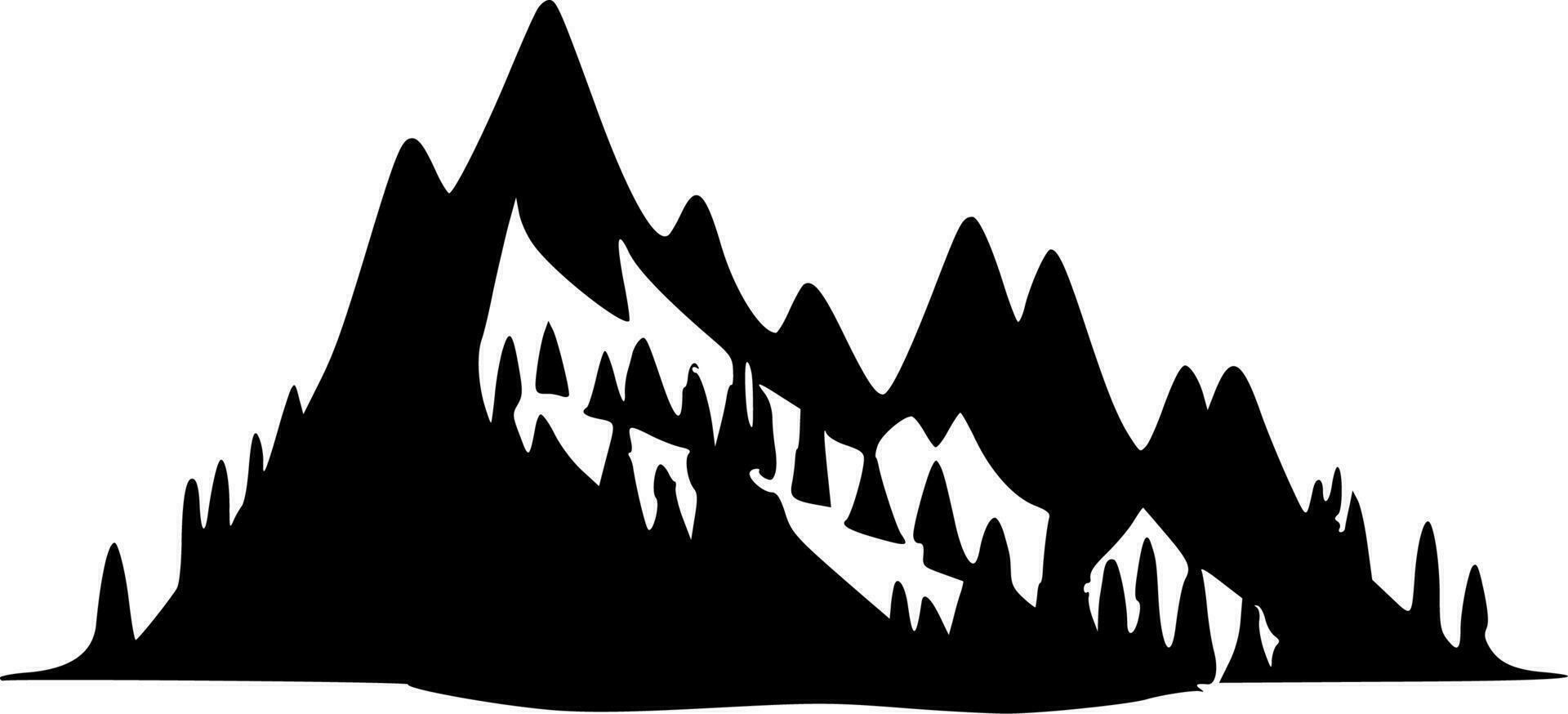 Mountains, Black and White Vector illustration