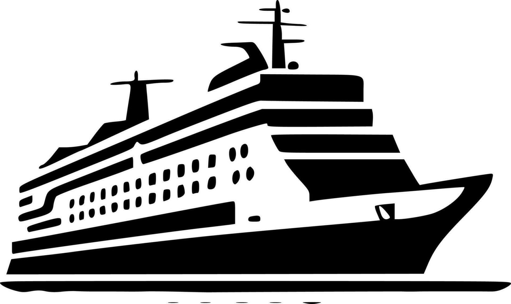 crucero barco, minimalista y sencillo silueta - vector ilustración