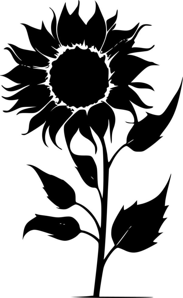 Sunflower, Minimalist and Simple Silhouette - Vector illustration