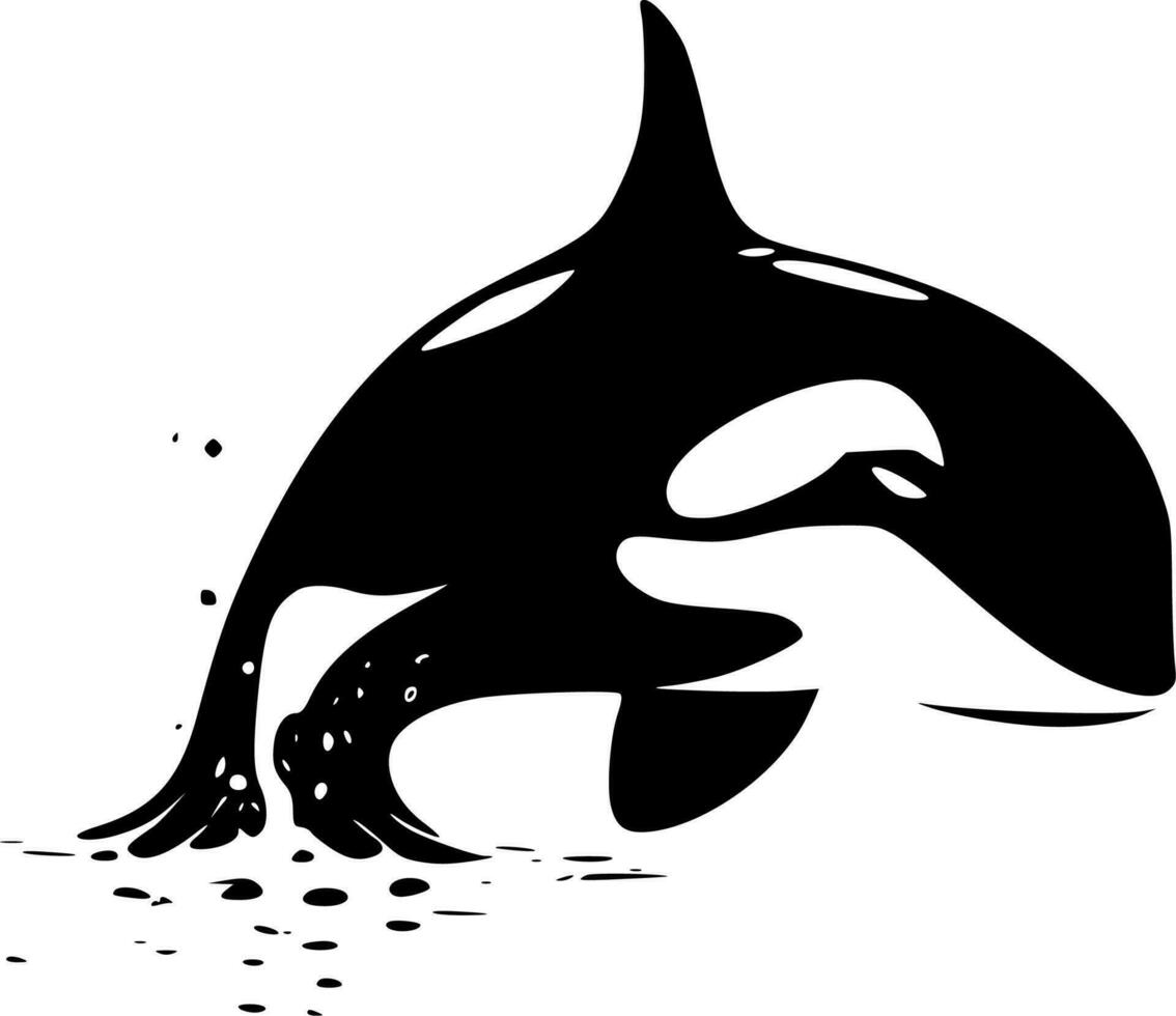 Orca, Minimalist and Simple Silhouette - Vector illustration
