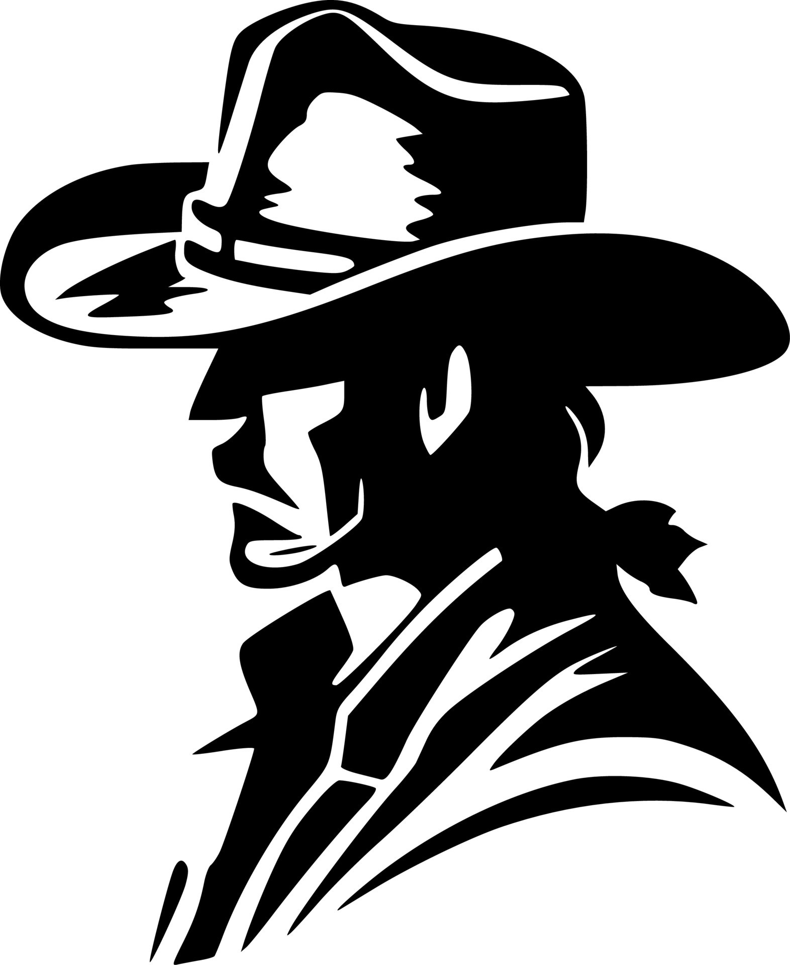 Cowboy, Black and White Vector illustration 23856295 Vector Art at Vecteezy