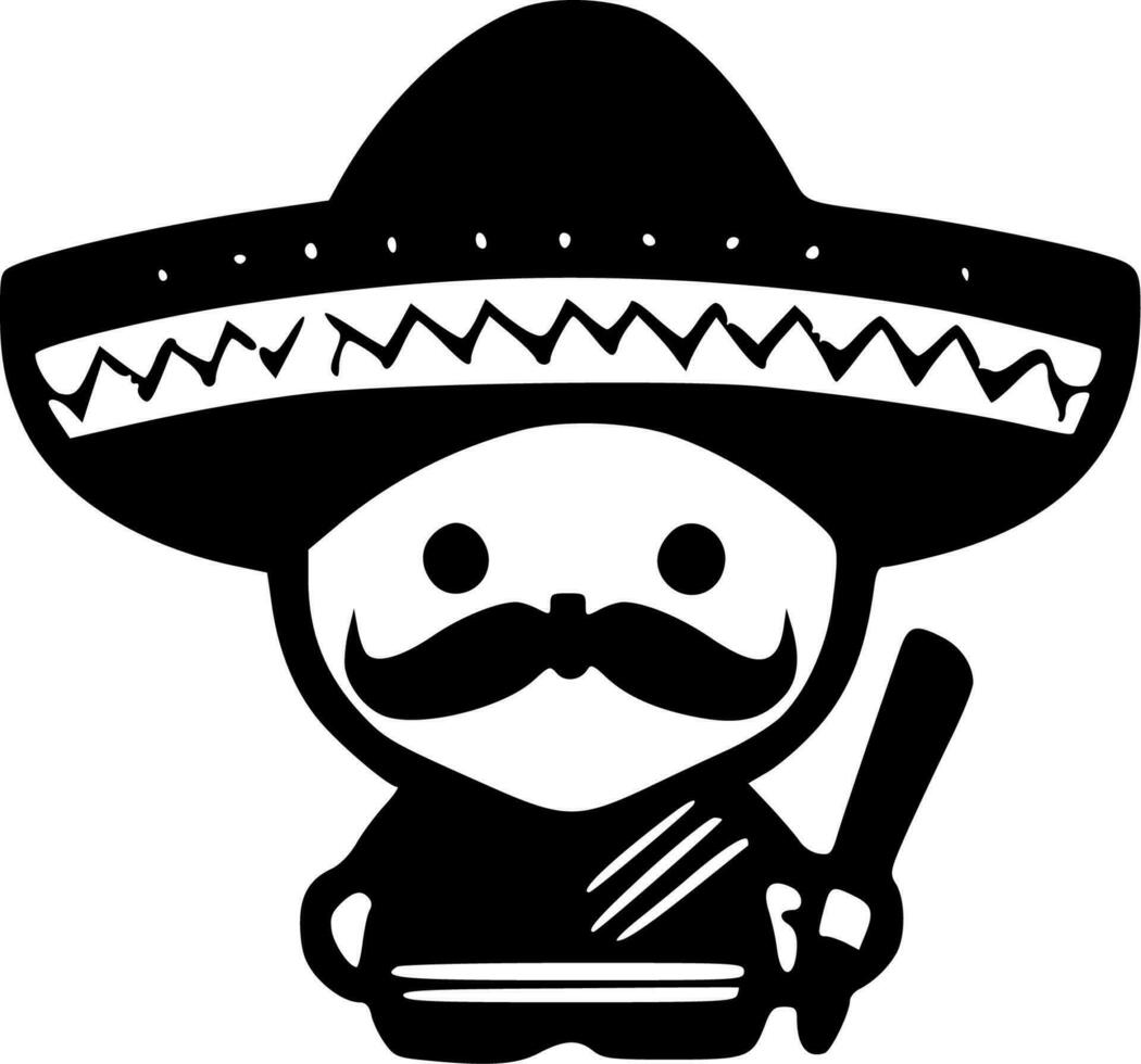 mexicano - minimalista y plano logo - vector ilustración