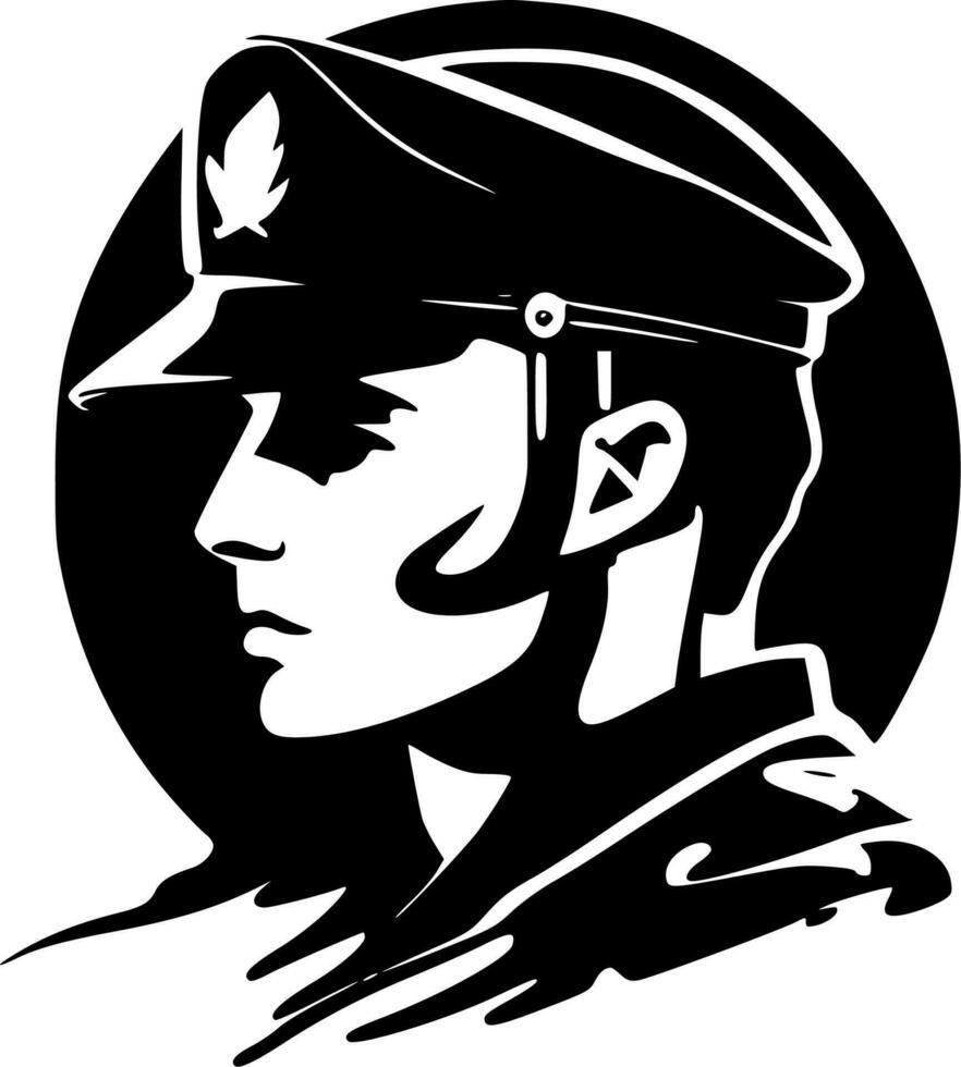 militar - minimalista y plano logo - vector ilustración