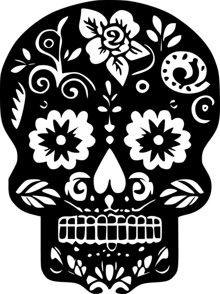 Sugar Skull - Minimalist and Flat Logo - Vector illustration