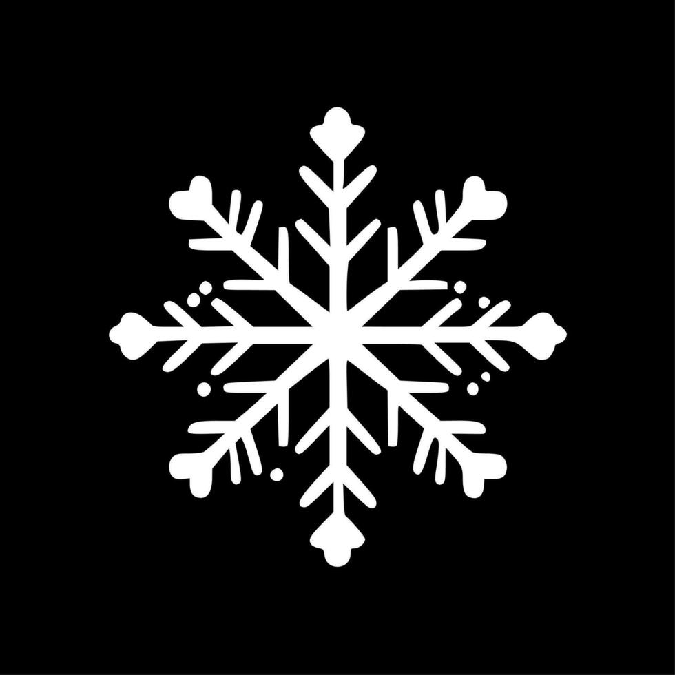 copo de nieve - negro y blanco aislado icono - vector ilustración