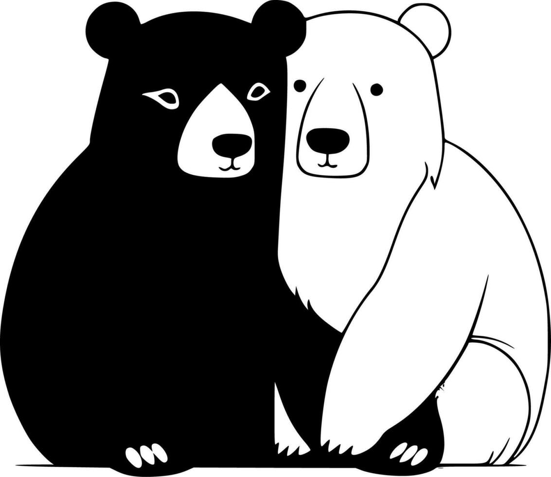 Bears, Minimalist and Simple Silhouette - Vector illustration