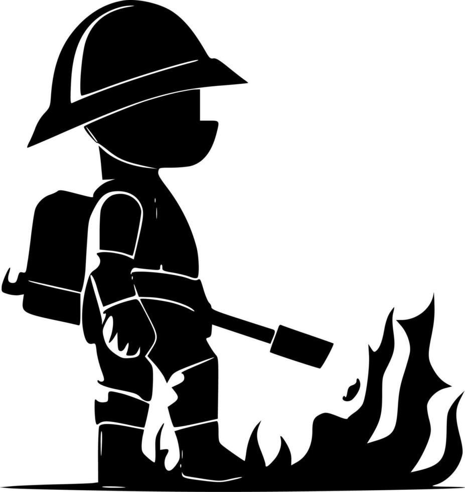 Firefighter - High Quality Vector Logo - Vector illustration ideal for T-shirt graphic