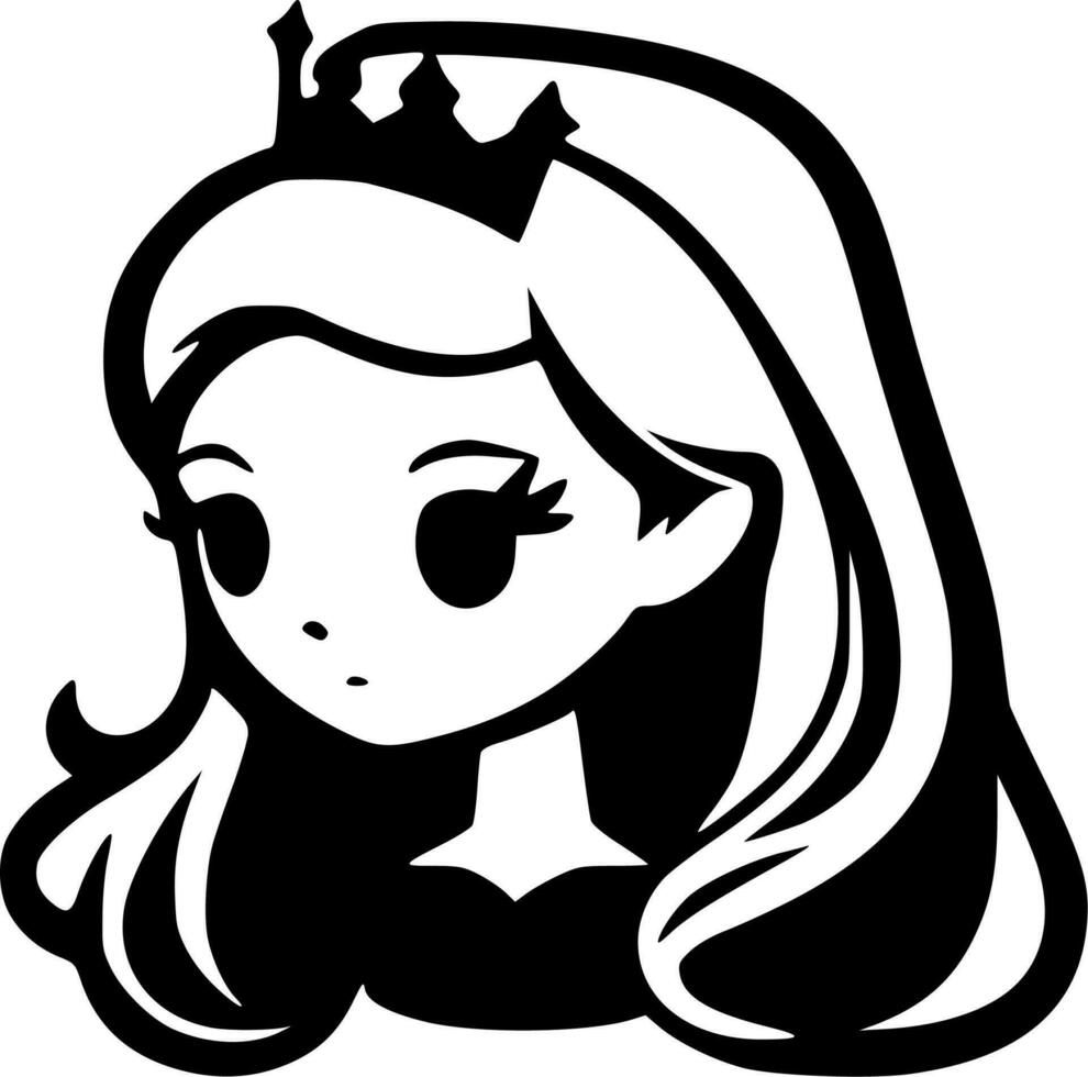 princesa, minimalista y sencillo silueta - vector ilustración