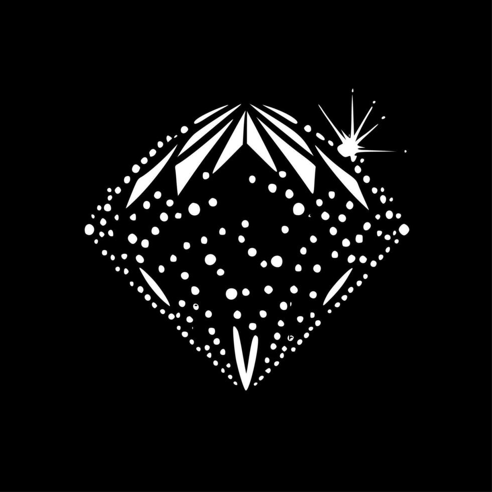 Rhinestone, Black and White Vector illustration