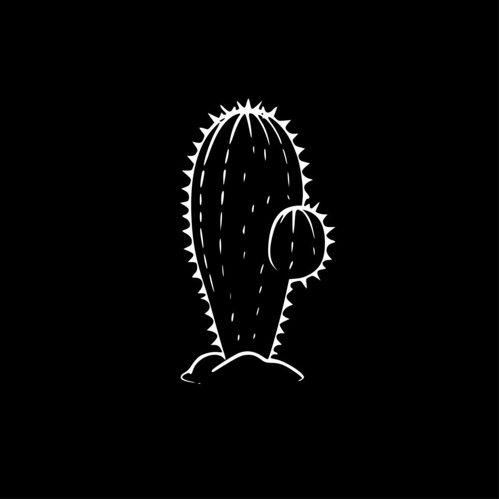 Cactus - Black and White Isolated Icon - Vector illustration