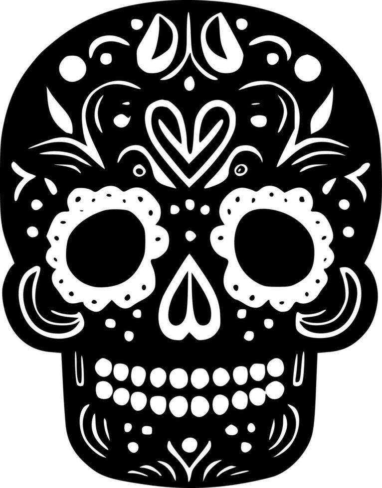 Sugar Skull, Minimalist and Simple Silhouette - Vector illustration