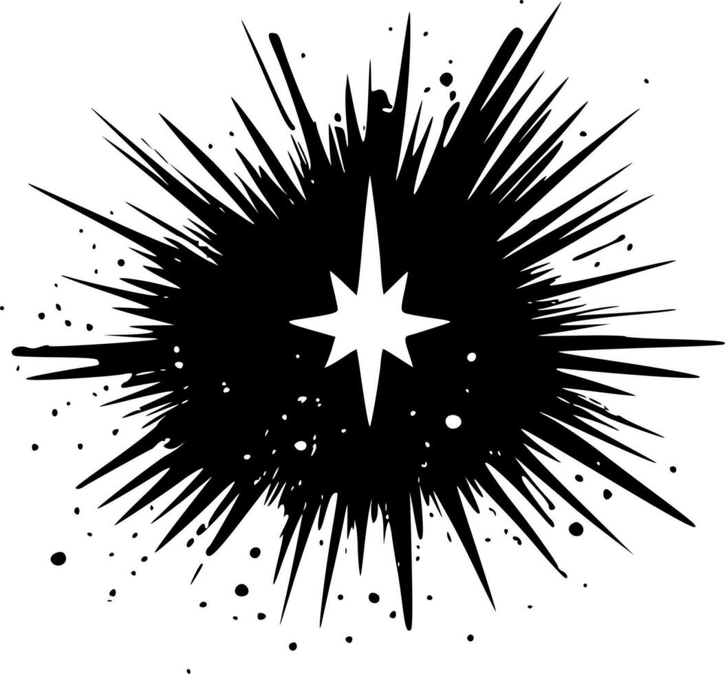 Sparkle - Black and White Isolated Icon - Vector illustration