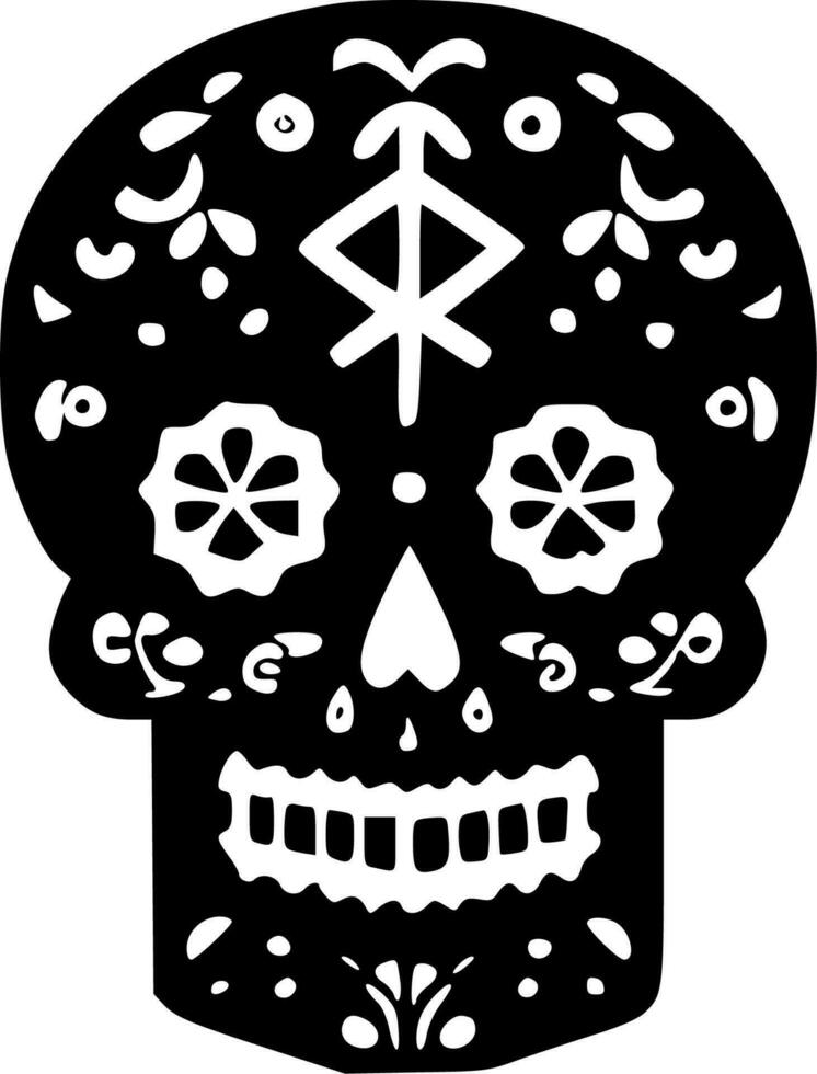 Sugar Skull - Minimalist and Flat Logo - Vector illustration