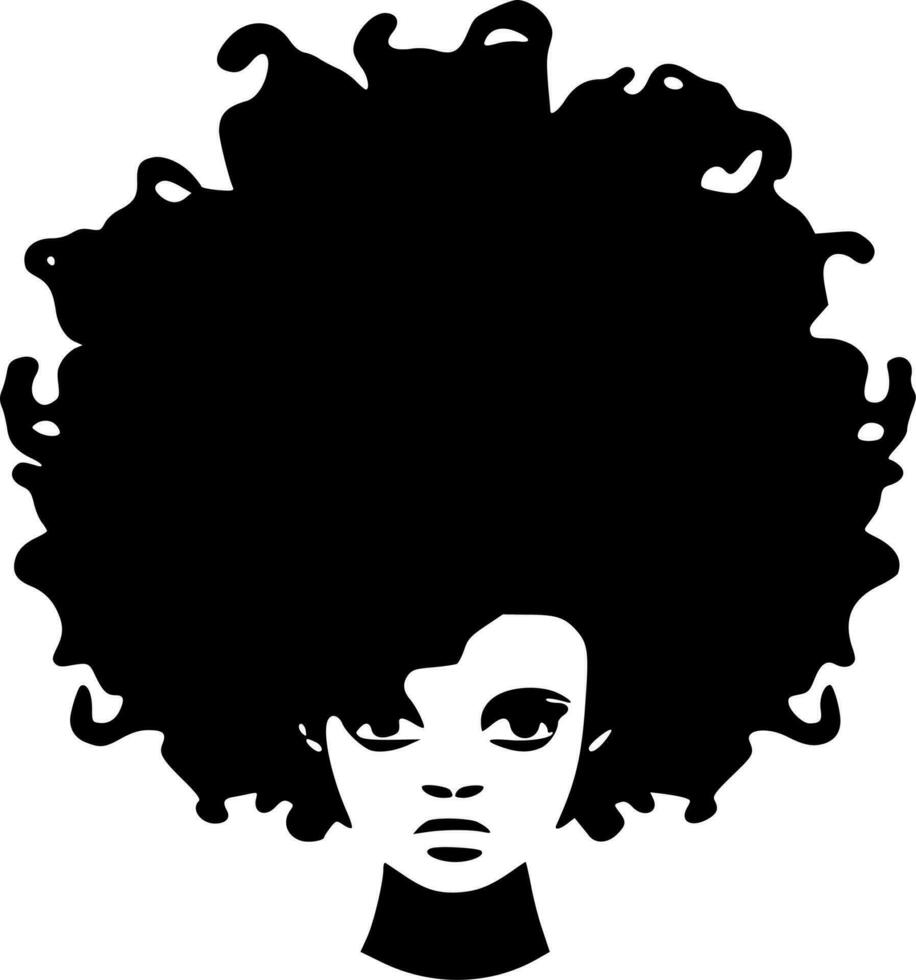 Afro, Black and White Vector illustration