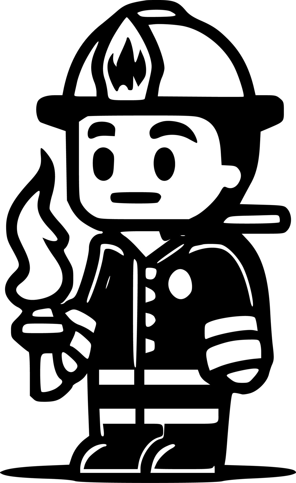 Firefighter, Black and White Vector illustration 23856461 Vector Art at