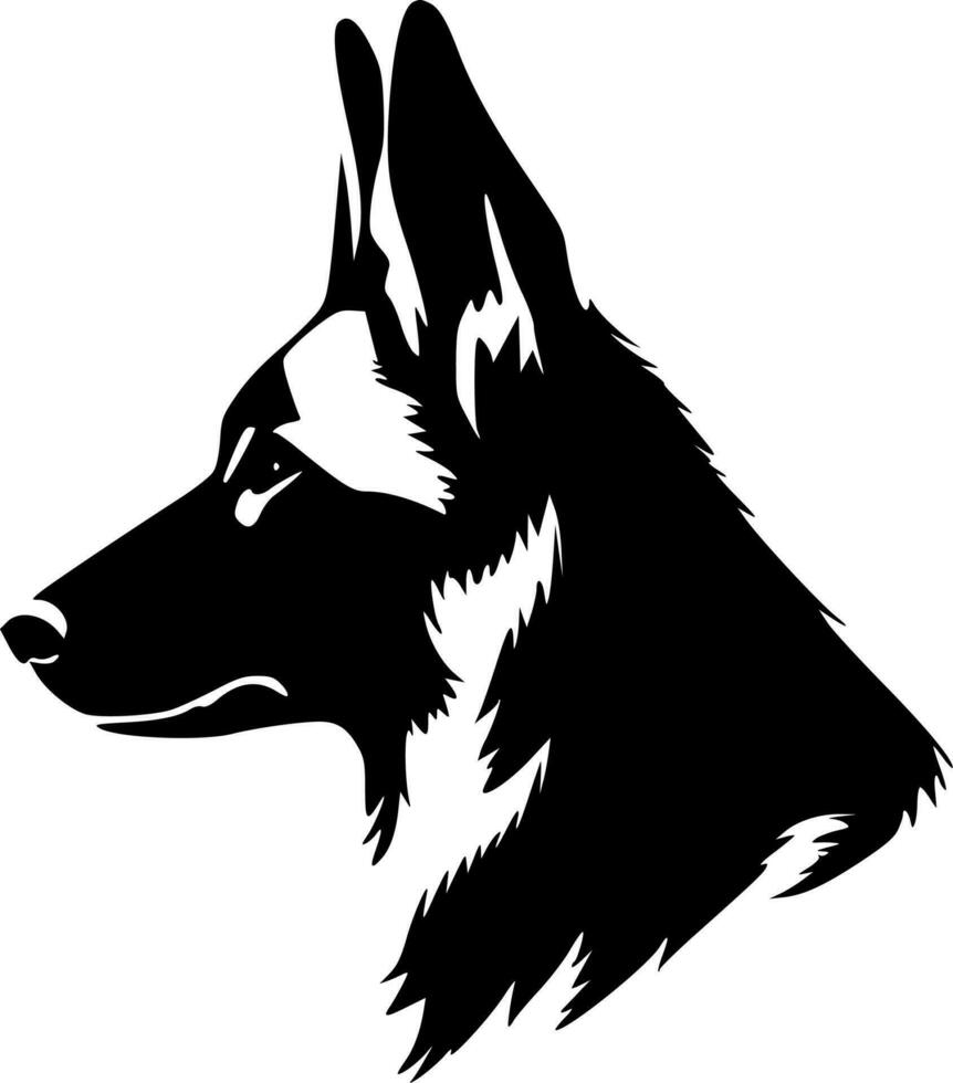 German Shepherd - Black and White Isolated Icon - Vector illustration