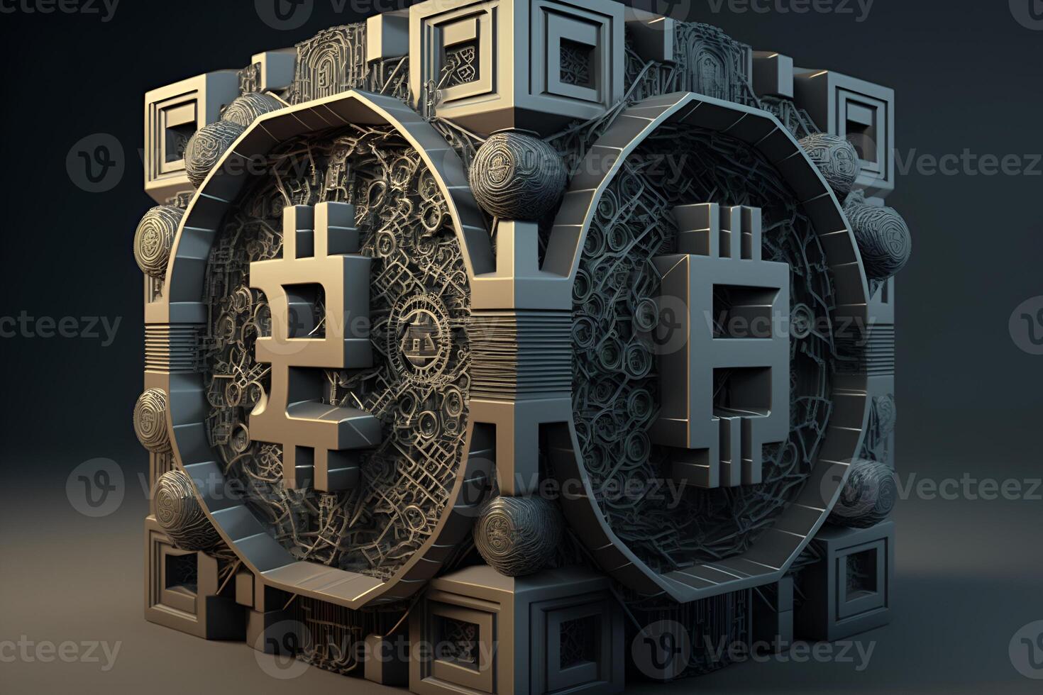 Bitcoin blockchain technology, crypthocurrency, future internet financial system photo