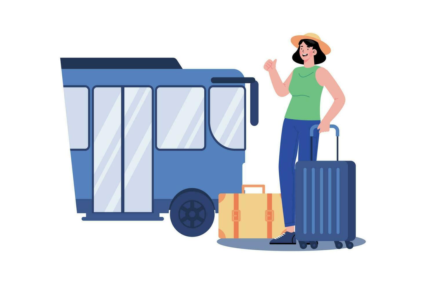 tomar un tren o autobús a alcanzar turista atracciones vector
