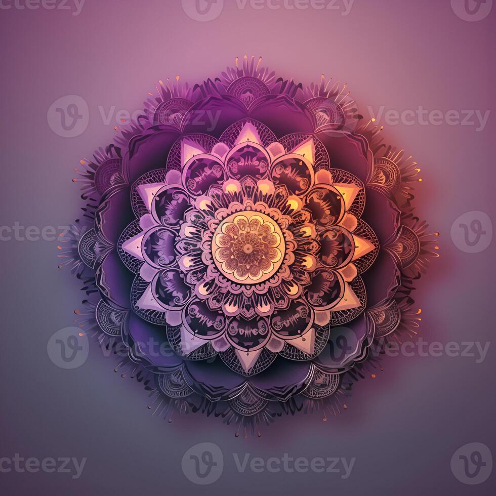 3d picture of mandala pattern background photo