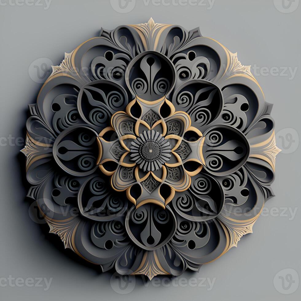 3d picture of mandala pattern background photo