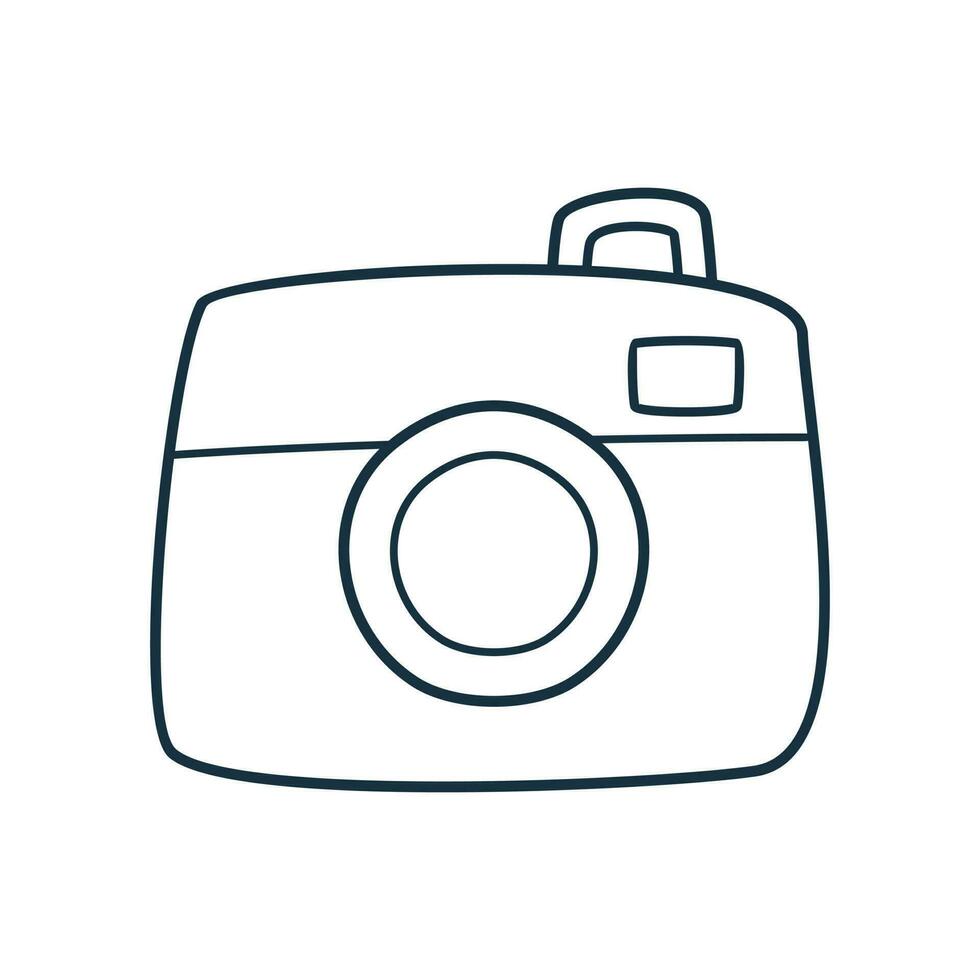 Camera doodle icon vector, Vector illustration in doodle style. Digital technology