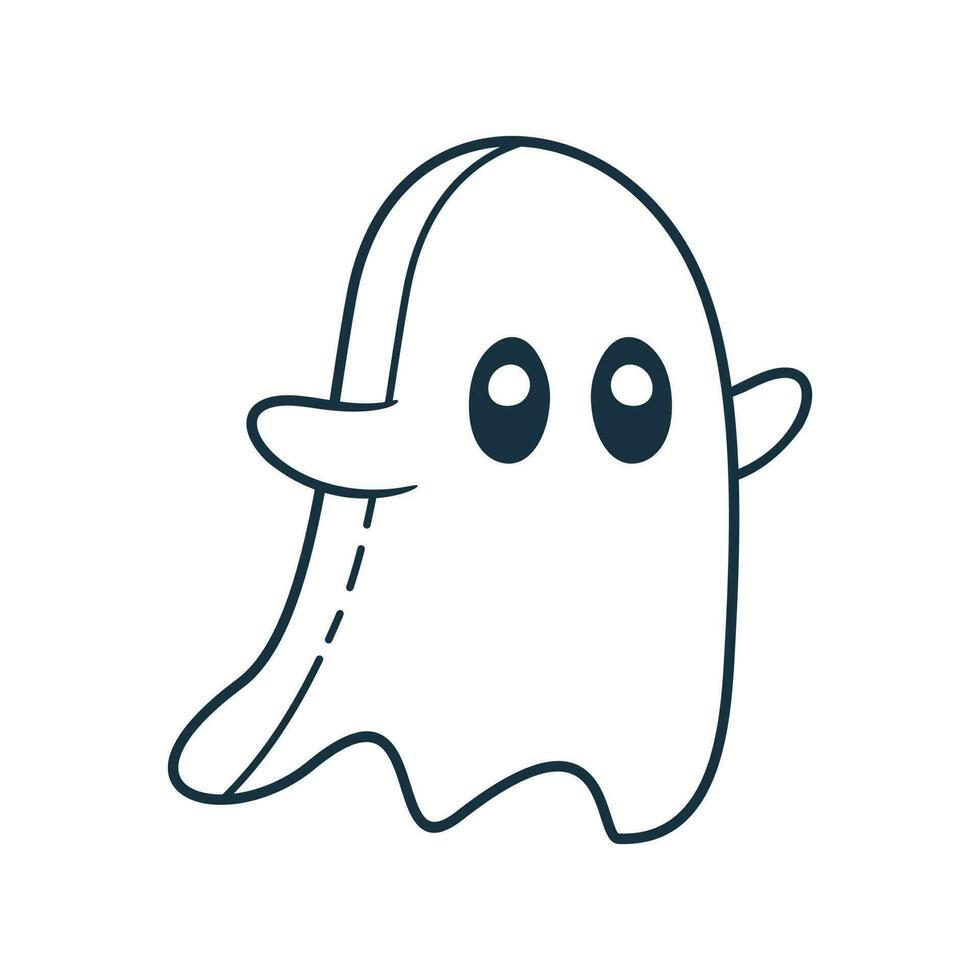 linda fantasma aislado, vector Víspera de Todos los Santos concepto, dibujos animados fantasmas