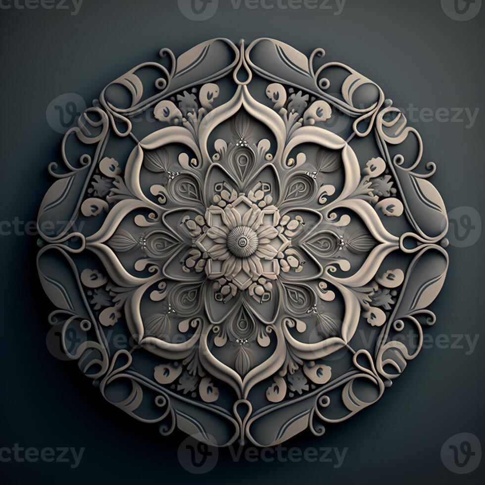 3d picture of mandala pattern background photo