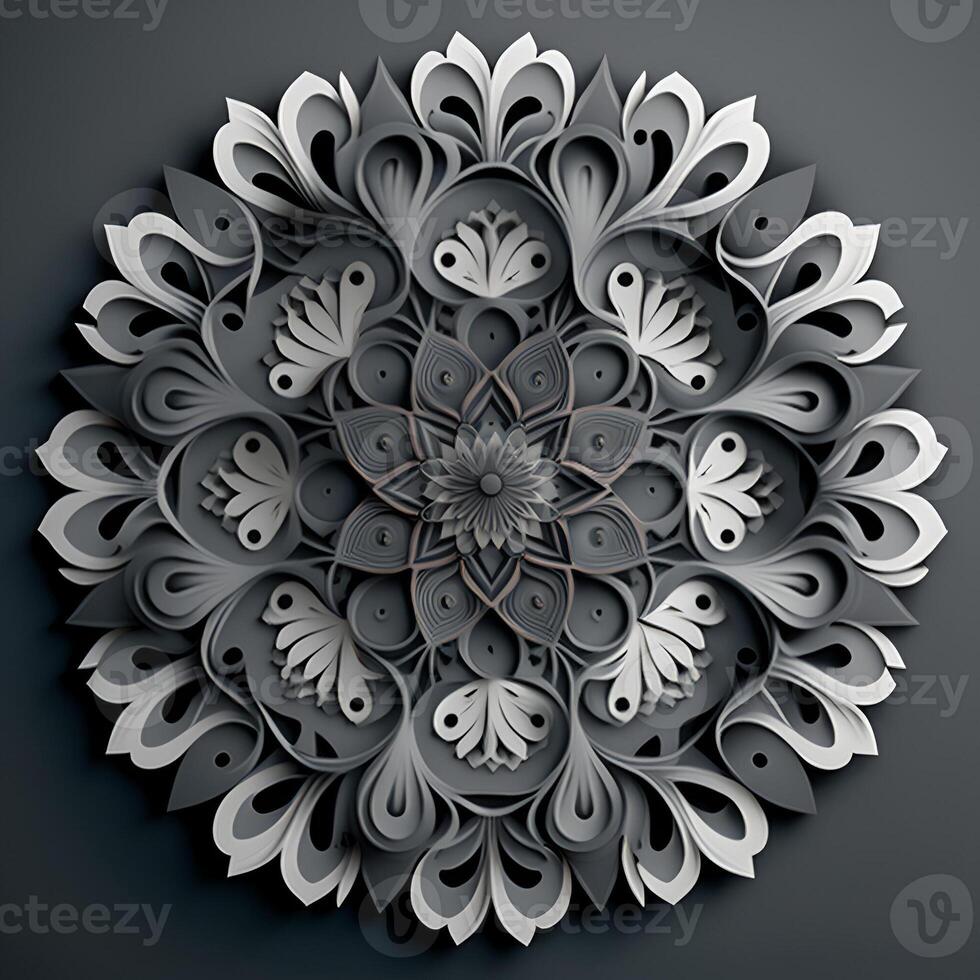 3d picture of mandala pattern background photo