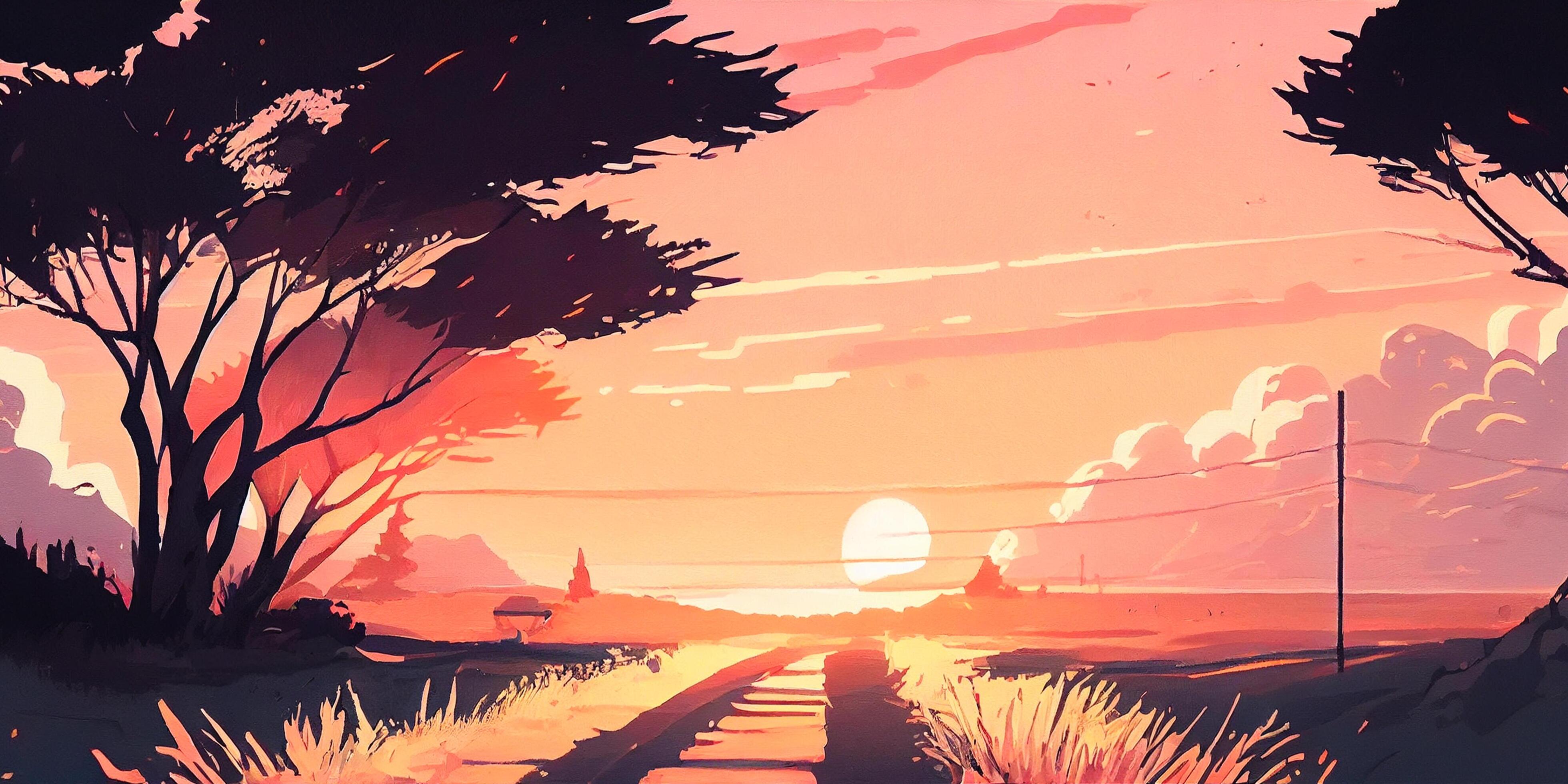 120 Anime Sunset HD Wallpapers and Backgrounds