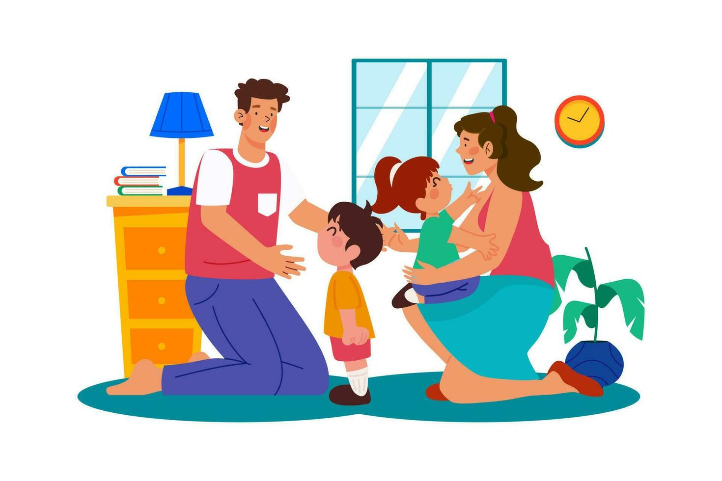 Stay-at-home parent juggling childcare, cooking, and household chores. vector