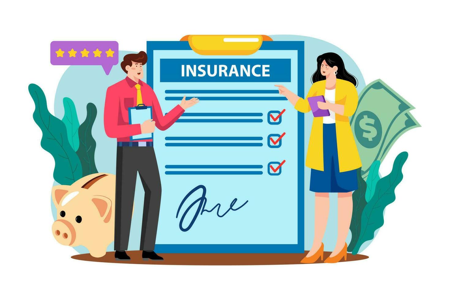 Underwriters assess insurance risk and determine premiums. vector