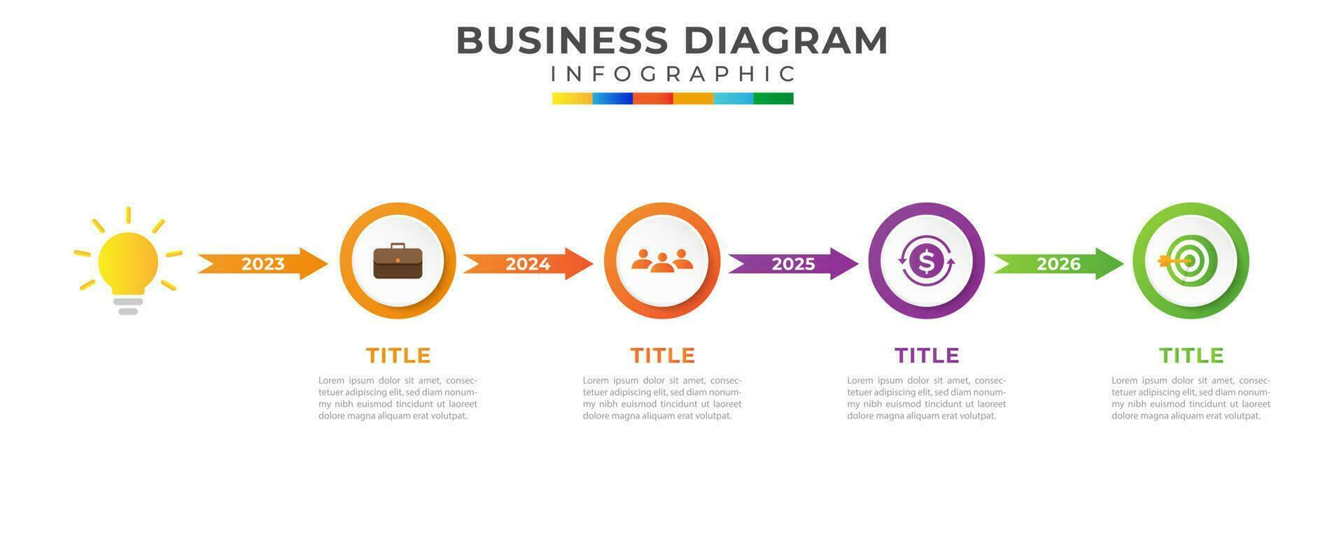 4 step timeline diagram, roadmap graphic and business icons vector