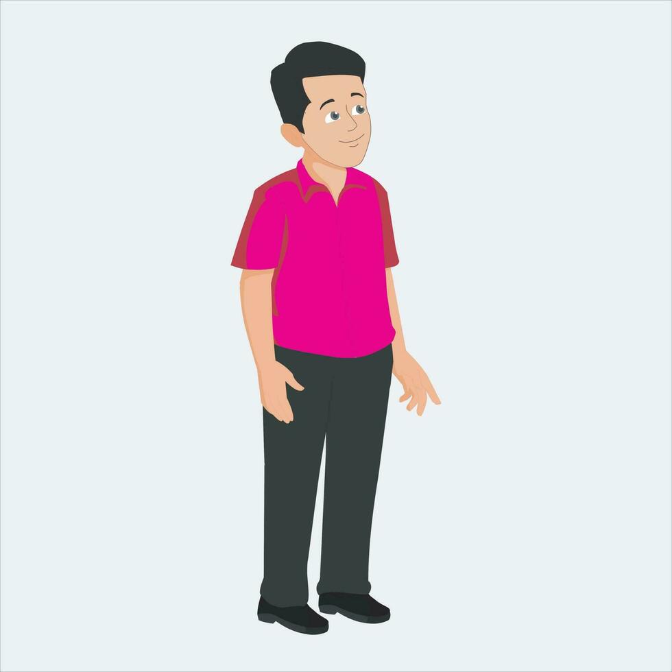 Indian 2 character pants and shirt and punjabi reading characters vector