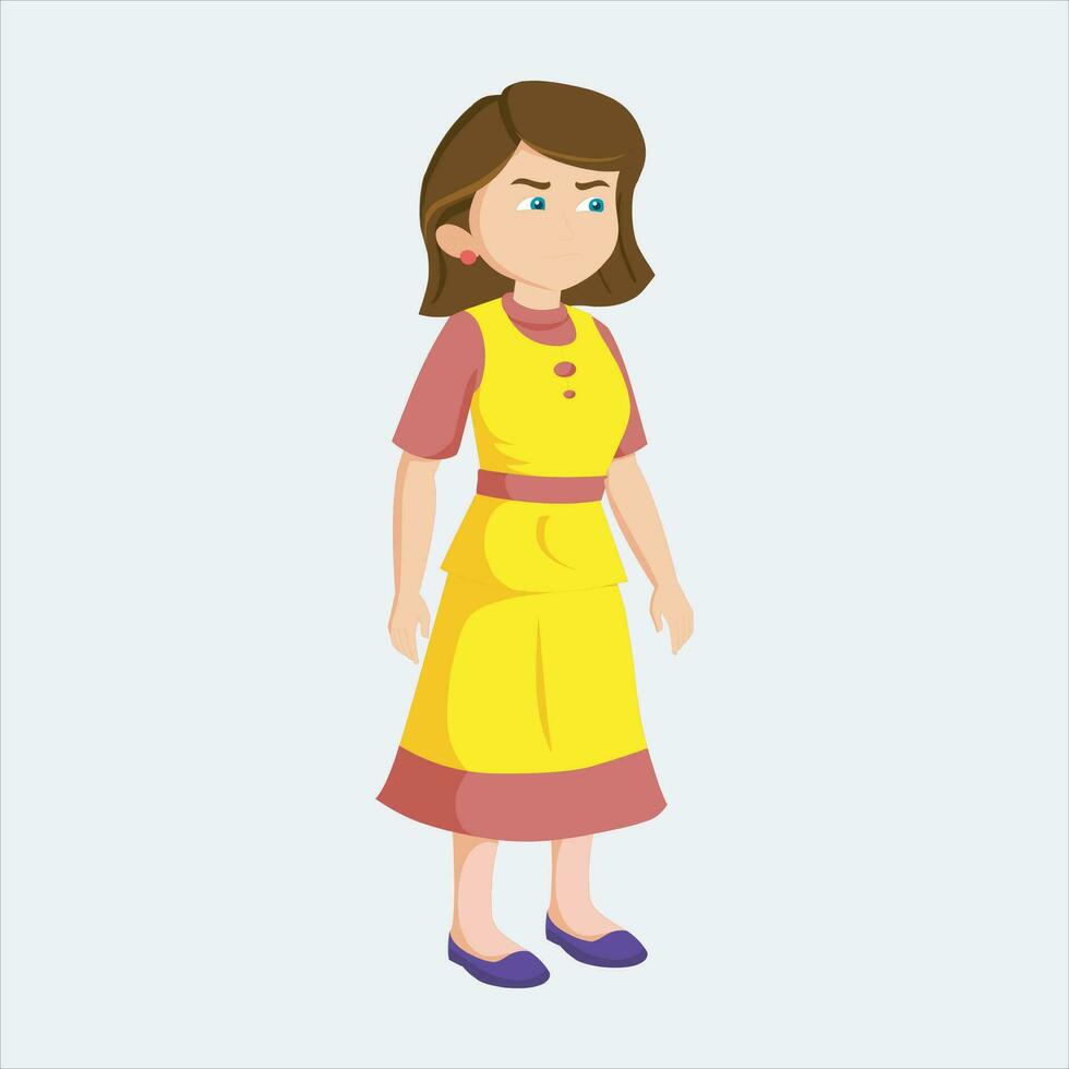 cartoon character Child 10 years - indian woman Child 10 years vector