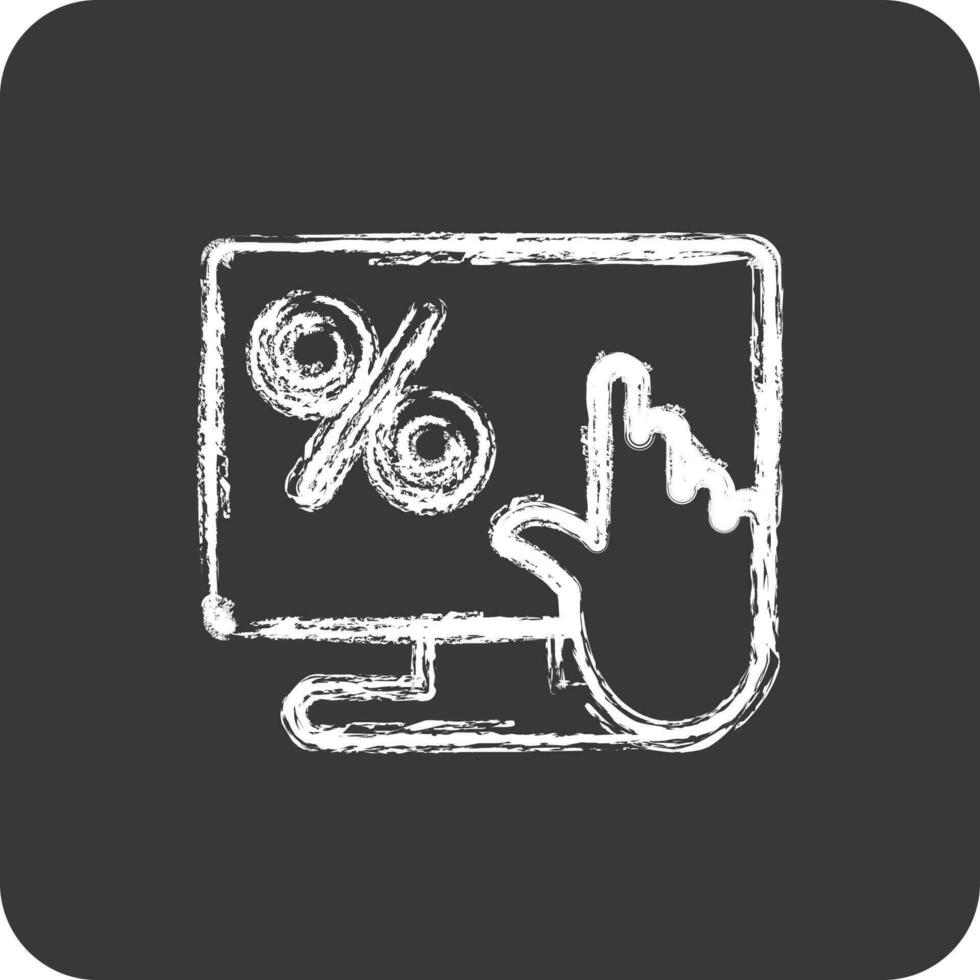 Icon Online Loan. suitable for education symbol. chalk Style. simple design editable vector