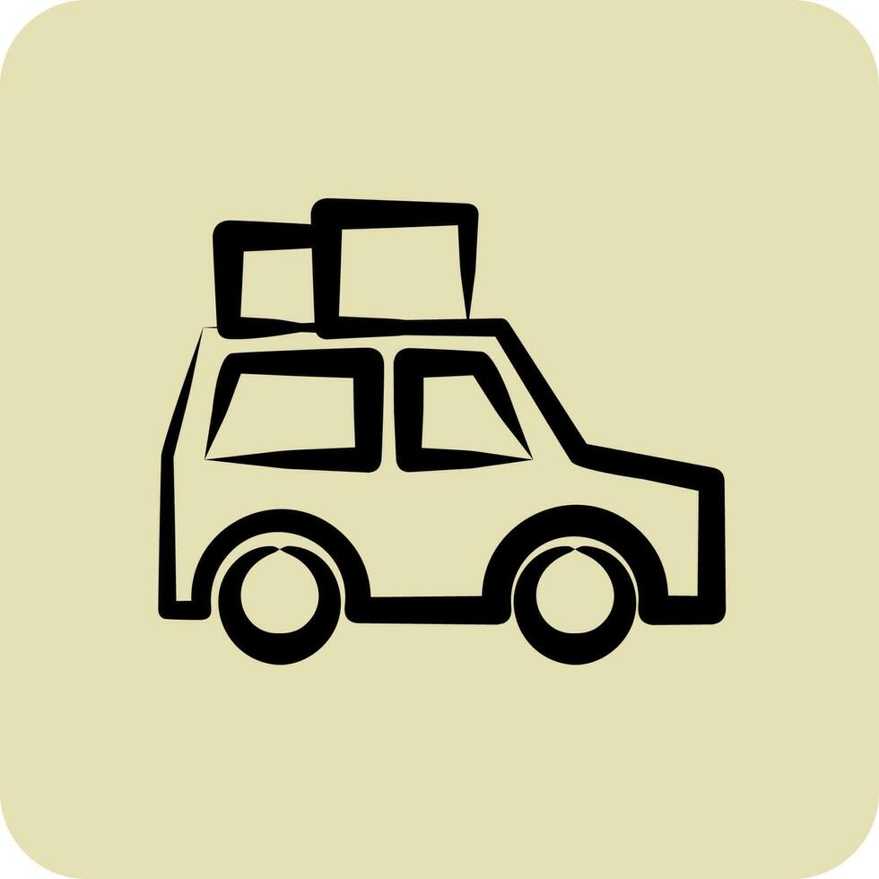 Icon Suv. suitable for education symbol. hand drawn style. simple design editable. design template vector