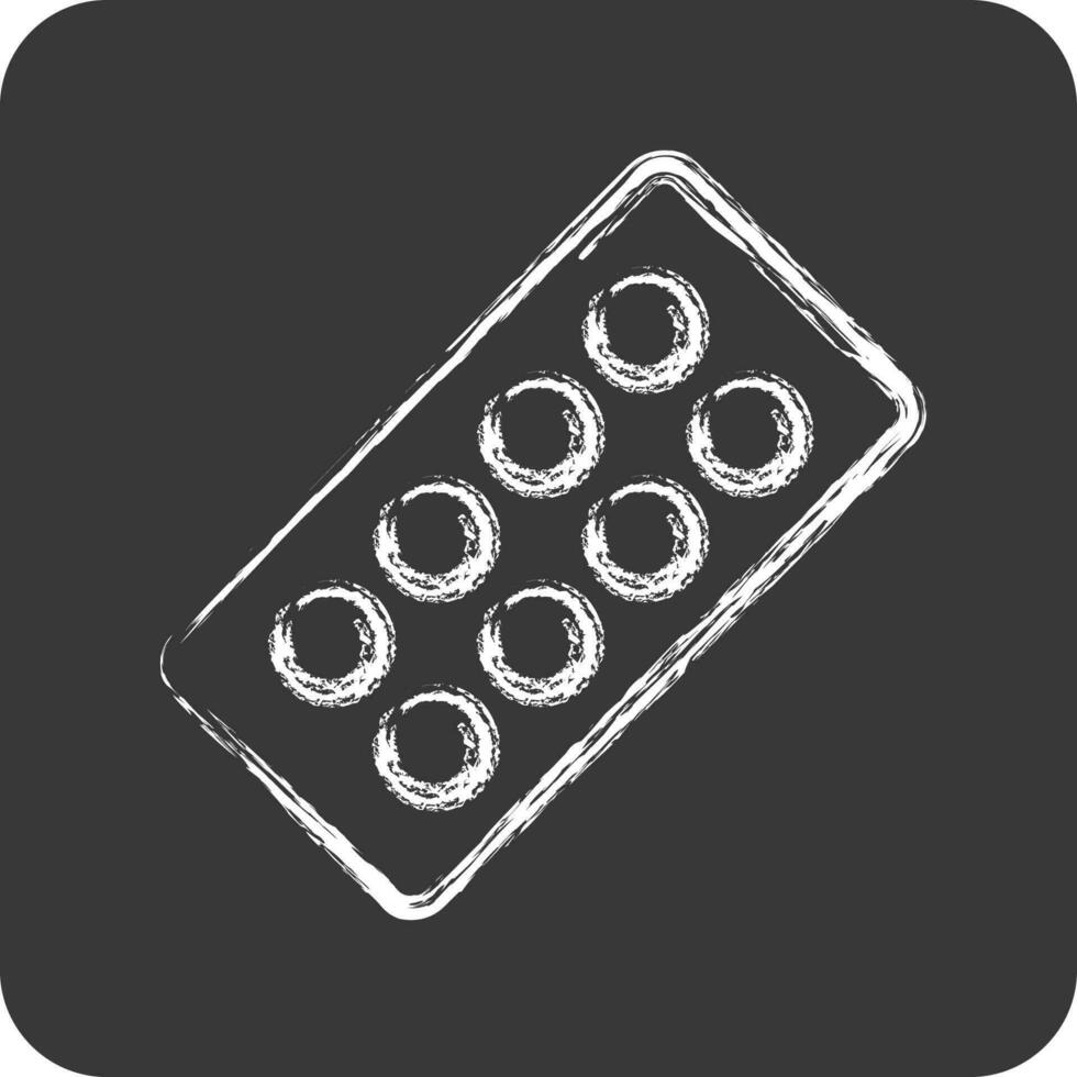 Icon Pills Strip. suitable for education symbol. chalk Style. simple design editable. design template vector