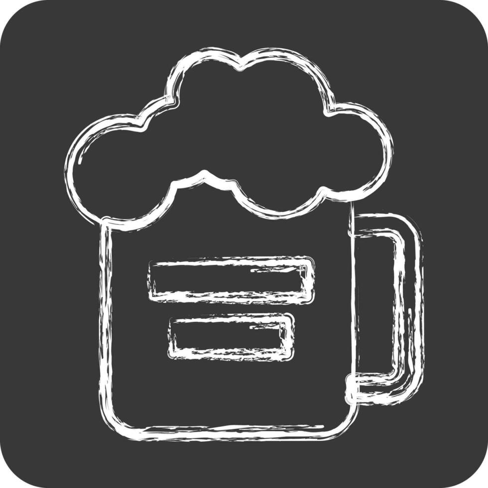 Icon Mug Of Beer. suitable for education symbol. chalk Style. simple design editable. design template vector