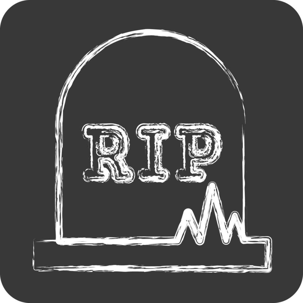 Icon Grave. suitable for Halloween symbol. chalk Style. simple design editable. design template vector