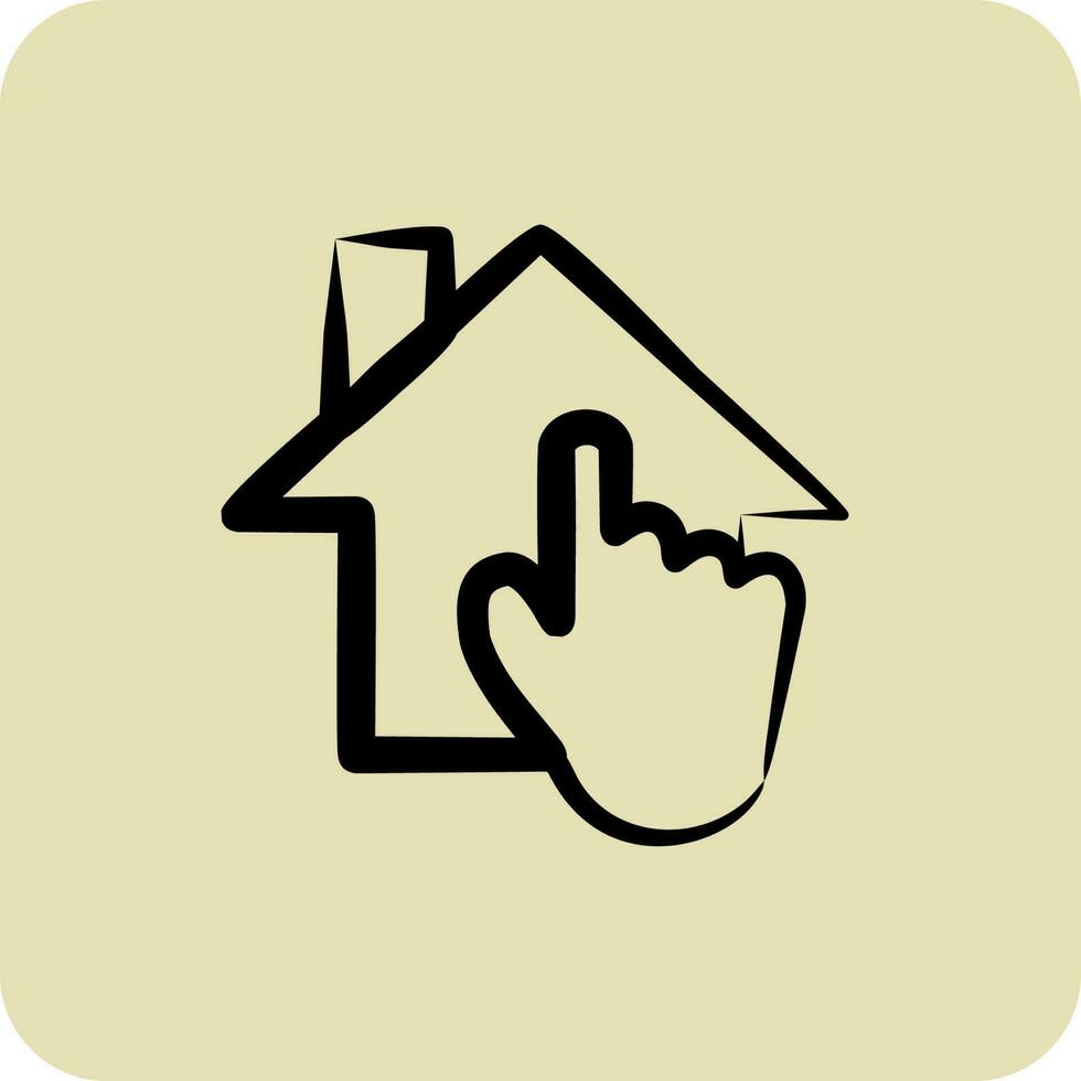 Icon Smart Home. suitable for Ecology symbol. hand drawn style. simple design editable. design template vector