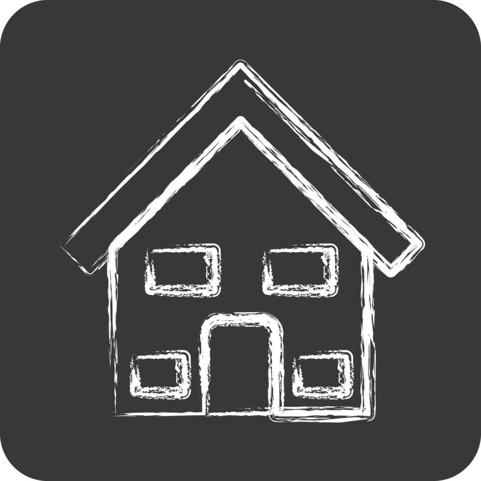 Icon House. suitable for education symbol. chalk Style. simple design editable. design template vector