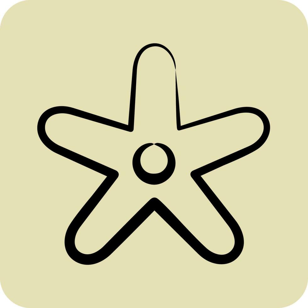 Icon Starfish. suitable for seafood symbol. hand drawn style. simple design editable. design template vector