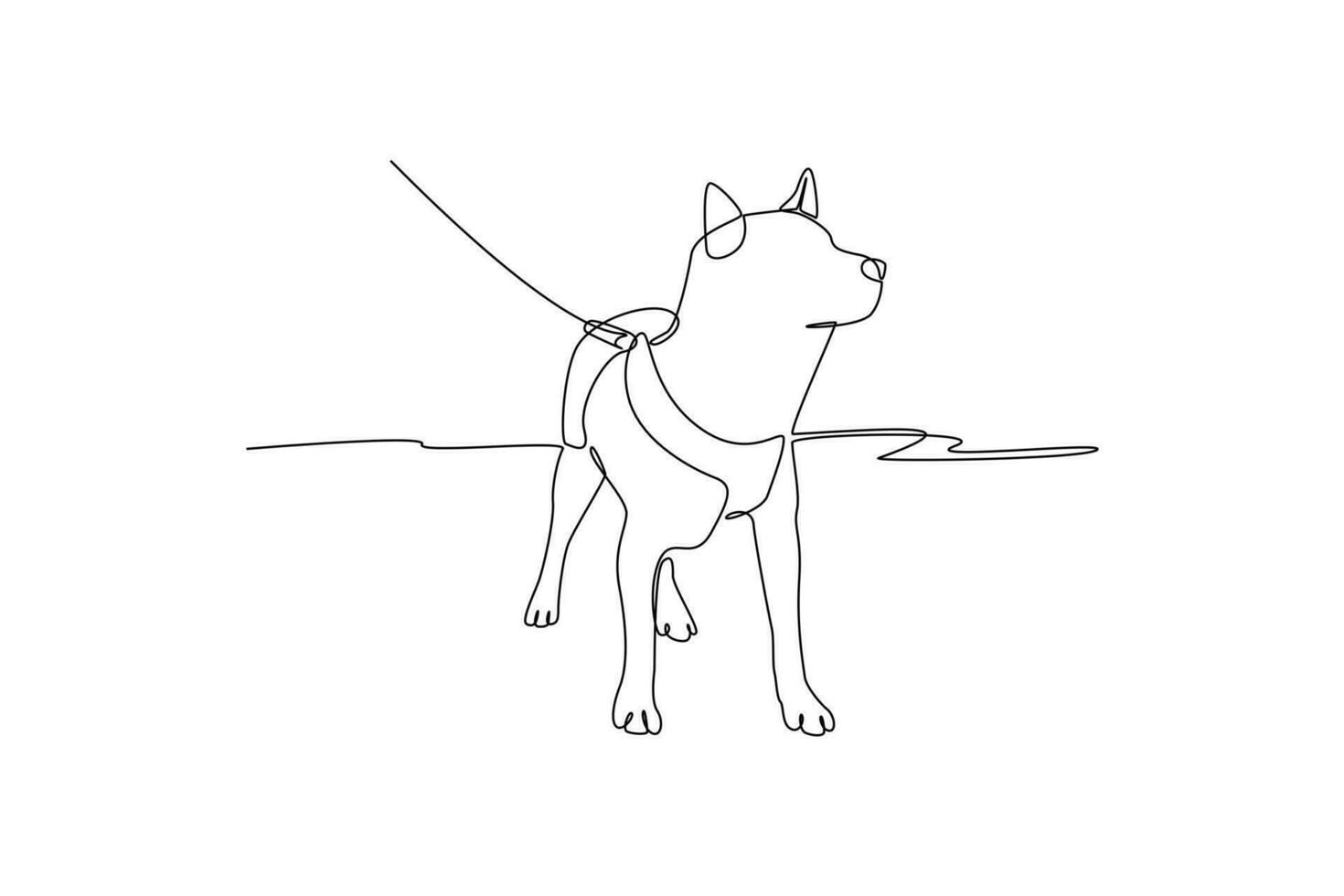 Single one-line drawing cute pet dog. Urban pet concept. Continuous line draw design graphic vector illustration.