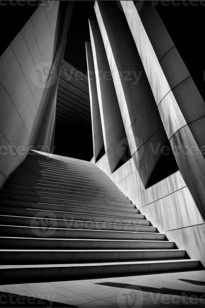 negro y blanco foto de un edificio. generativo ai.