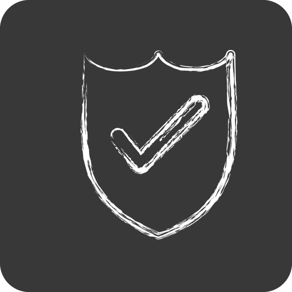 Icon Defense. suitable for Security symbol. chalk Style. simple design editable. design template vector