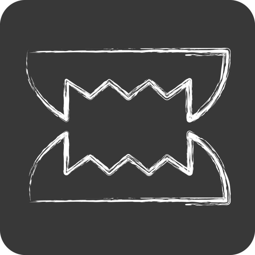 Icon Teeth. suitable for Halloween symbol. chalk Style. simple design editable. design template vector